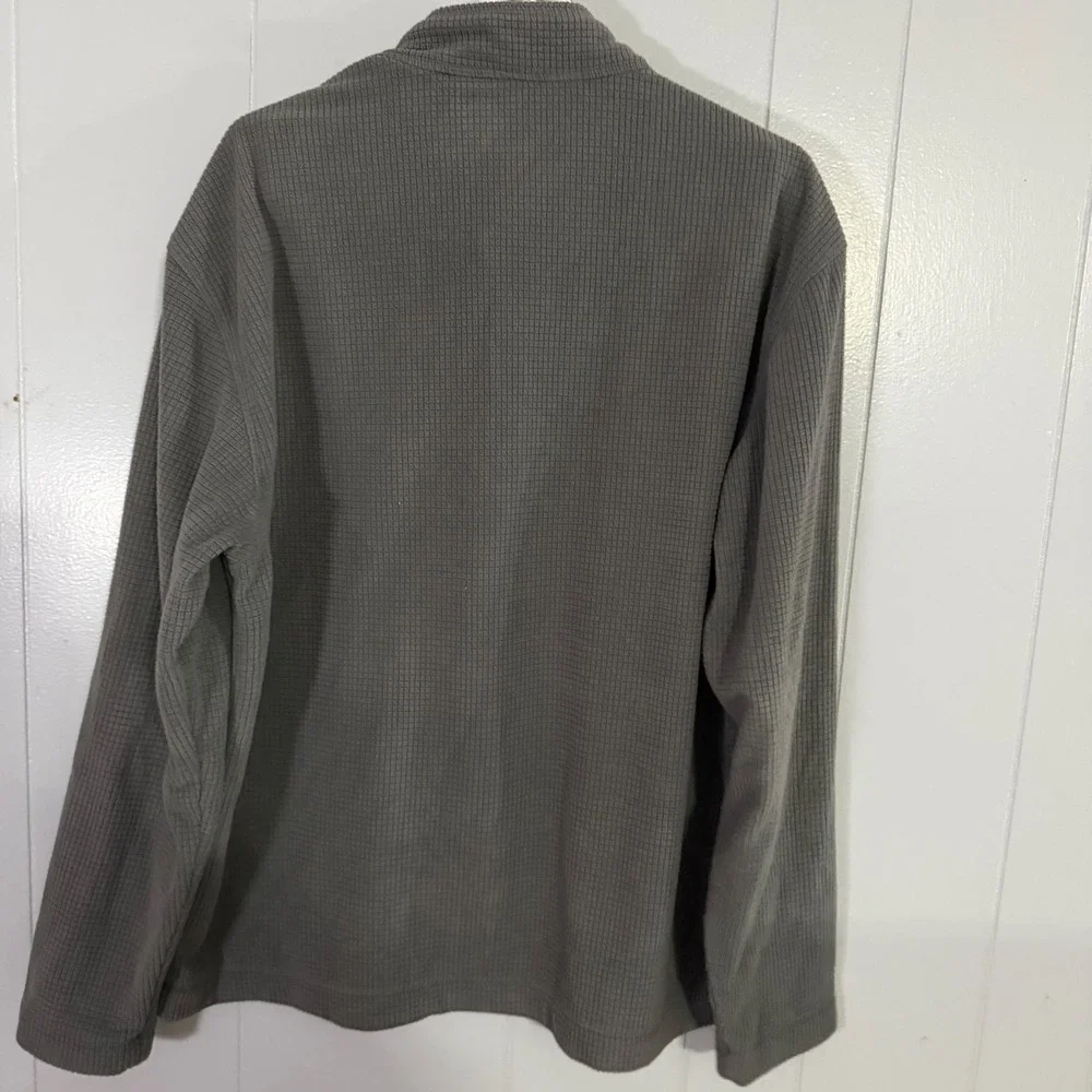 Orvis‎ Trout Bum Quarter Zip Fleece Mens Large Gray Waffle Grid Pullover